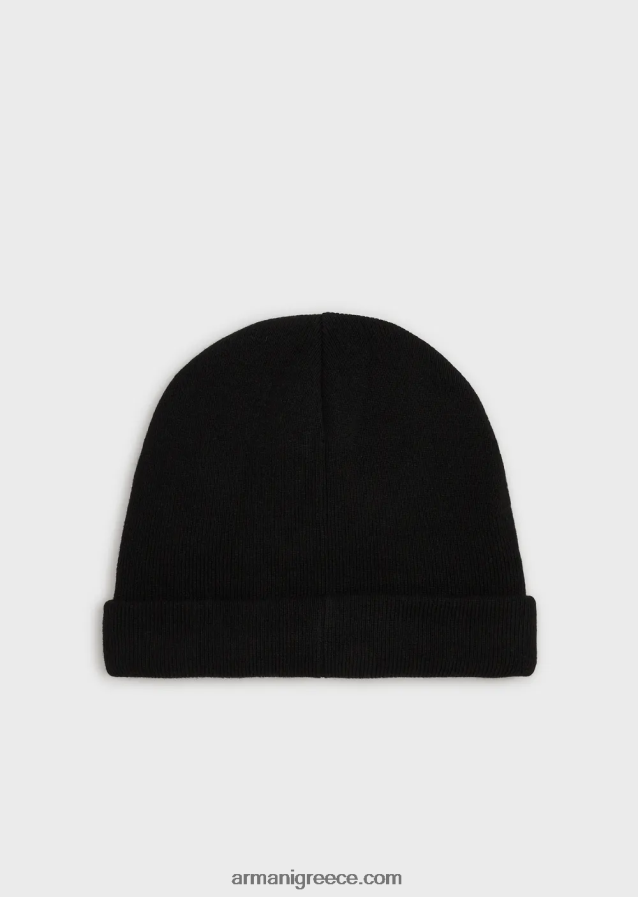 άνδρες Armani ραβδώσεις μαλλί-χαρμάνι φασόλι 4046R62064 μαύρος