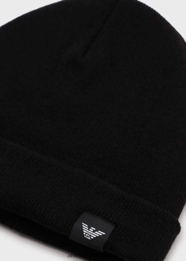 άνδρες Armani ραβδώσεις μαλλί-χαρμάνι φασόλι 4046R62064 μαύρος