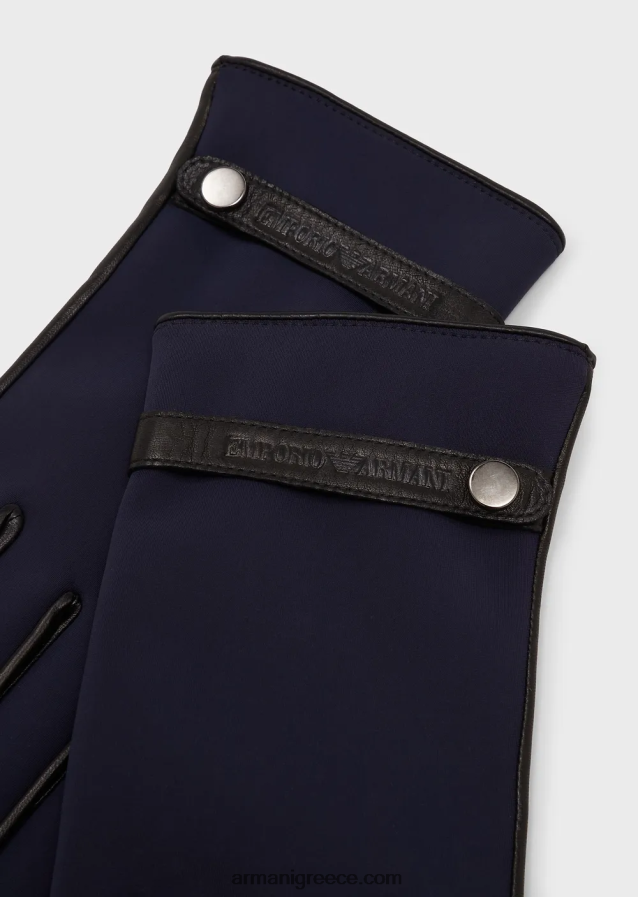 άνδρες Armani νάιλον και δερμάτινα γάντια νάπα από δέρμα αρνιού 4046R62070