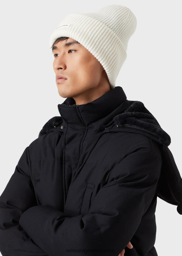 άνδρες Armani με ραβδώσεις, μάλλινη μπλούζα με λογότυπο 4046R62071