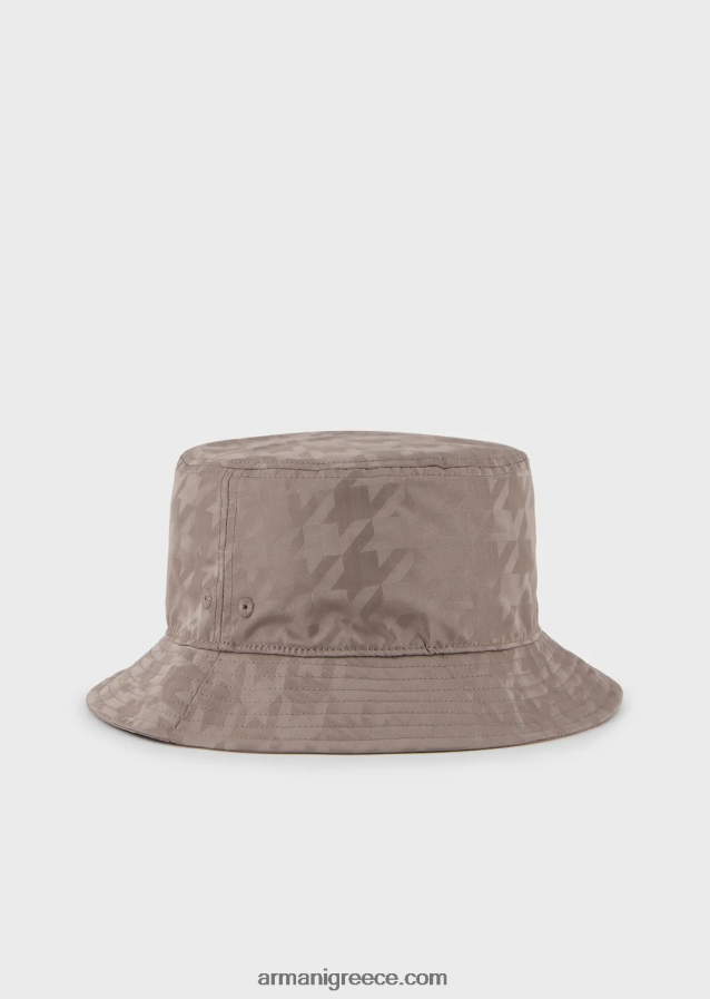 άνδρες Armani υπερμεγέθη καπέλο κλος από νάιλον ζακάρ houndstooth 4046R62053 γκρί