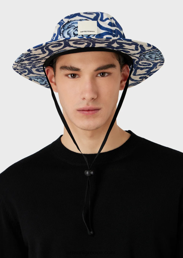 άνδρες Armani ανακυκλωμένο ripstop νάιλον καπέλο βιώσιμης συλλογής 4046R62056