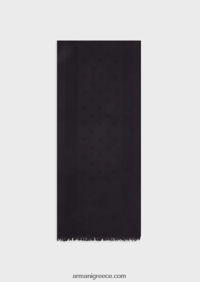 άνδρες Armani Μάλλινο φουλάρι με αετό και ρίγες 4046R62118