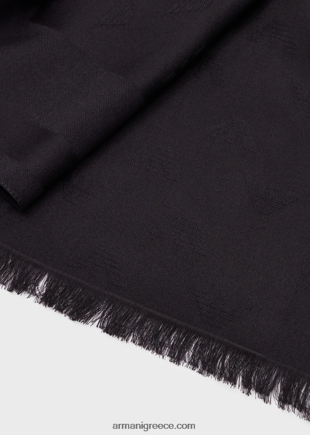 άνδρες Armani Μάλλινο φουλάρι με αετό και ρίγες 4046R62118