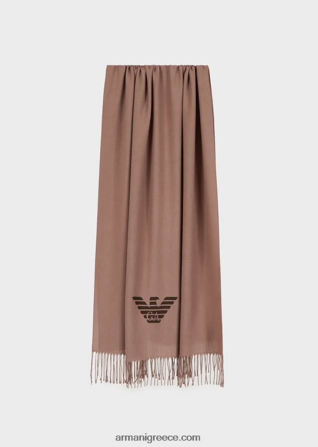 άνδρες Armani κασκόλ με κρόσσια με στάμπα αετού 4046R62128