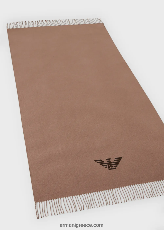 άνδρες Armani κασκόλ με κρόσσια με στάμπα αετού 4046R62128