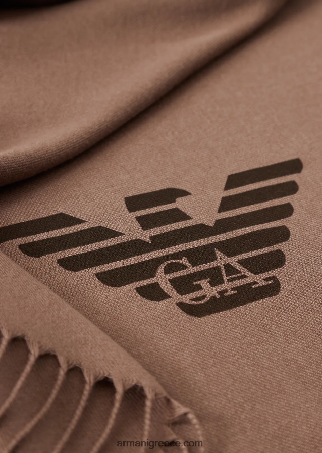 άνδρες Armani κασκόλ με κρόσσια με στάμπα αετού 4046R62128