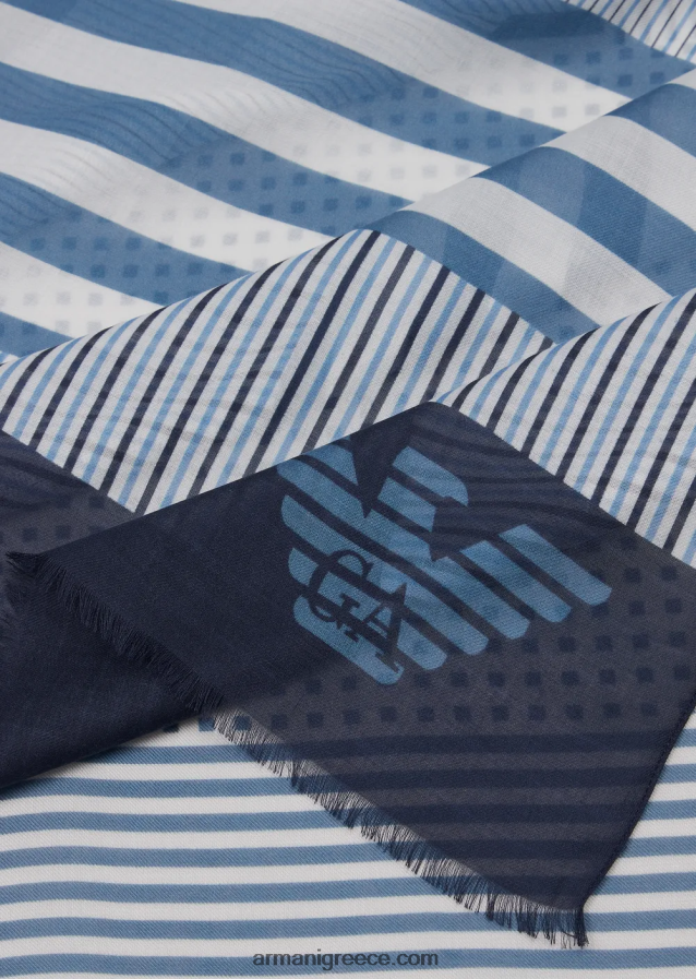 άνδρες Armani συνονθύλευμα-εφέ modal stole 4046R62115 ναυτικό μπλε