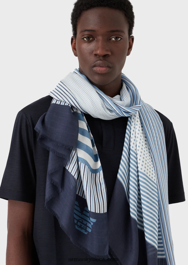 άνδρες Armani συνονθύλευμα-εφέ modal stole 4046R62115 ναυτικό μπλε