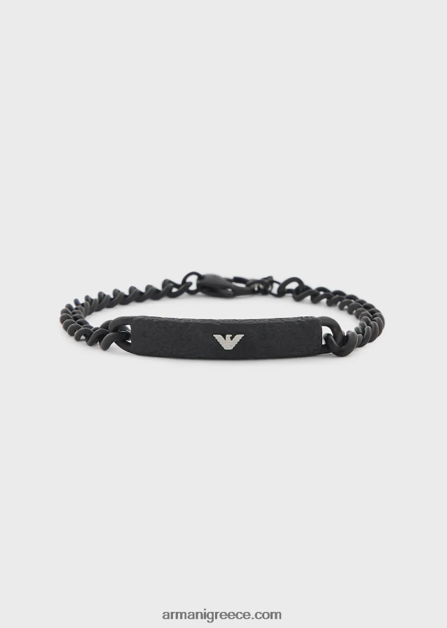άνδρες Armani Μαύρο βραχιόλι από ανοξείδωτο ατσάλι 4046R62074 μαύρος