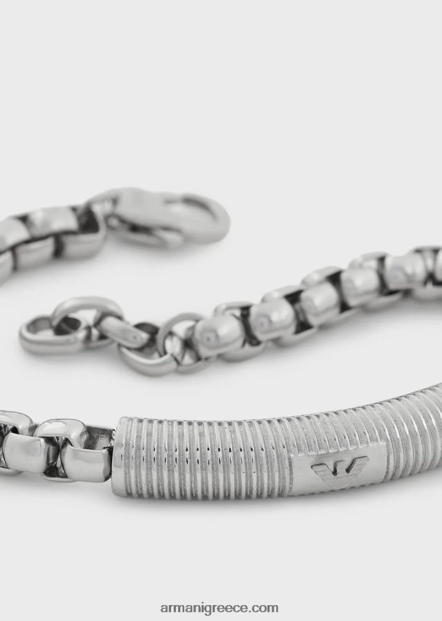 άνδρες Armani βραχιόλι από ανοξείδωτο ατσάλι 4046R62076 ασήμι