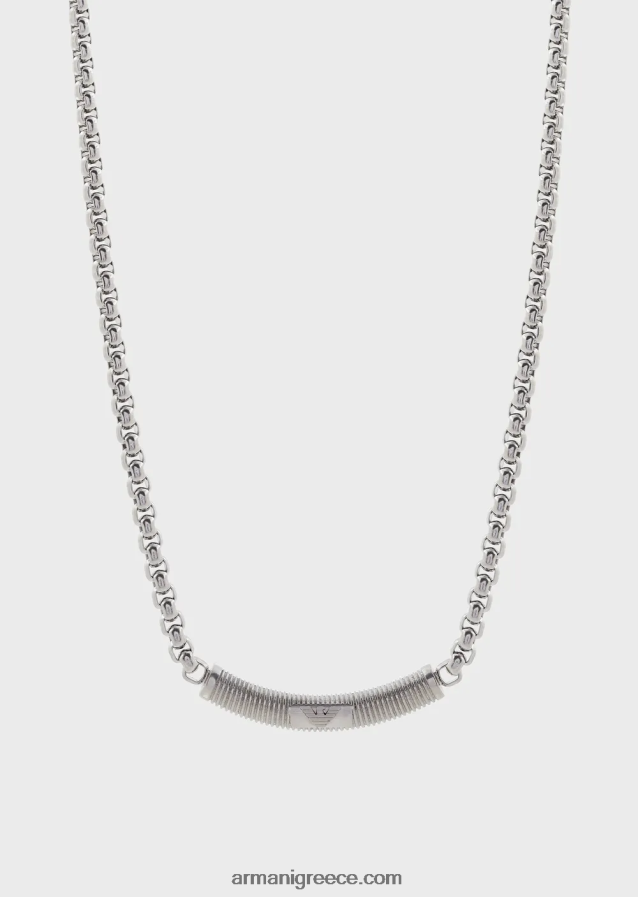άνδρες Armani κολιέ από ανοξείδωτο ατσάλι 4046R62077 ασήμι