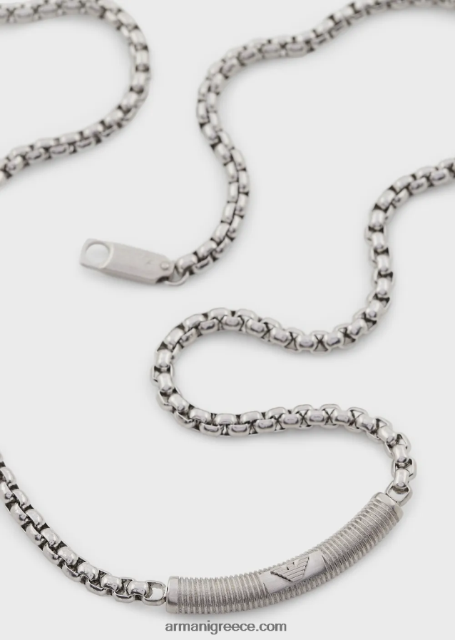 άνδρες Armani κολιέ από ανοξείδωτο ατσάλι 4046R62077 ασήμι