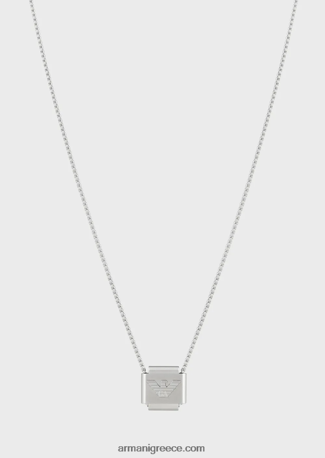 άνδρες Armani κολιέ από ανοξείδωτο ατσάλι 4046R62078 ασήμι