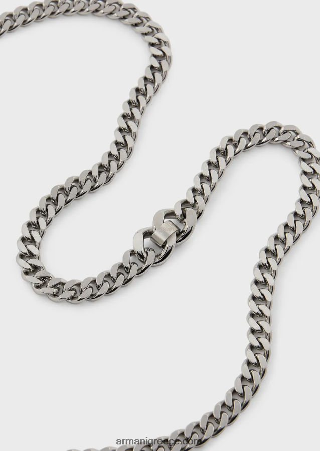 άνδρες Armani κολιέ με αλυσίδα από ανοξείδωτο ατσάλι 4046R62084 ασήμι