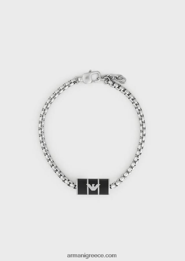 άνδρες Armani Βραχιόλι με αλυσίδα σε μαύρο ματ λάκα 4046R62096 μαύρος