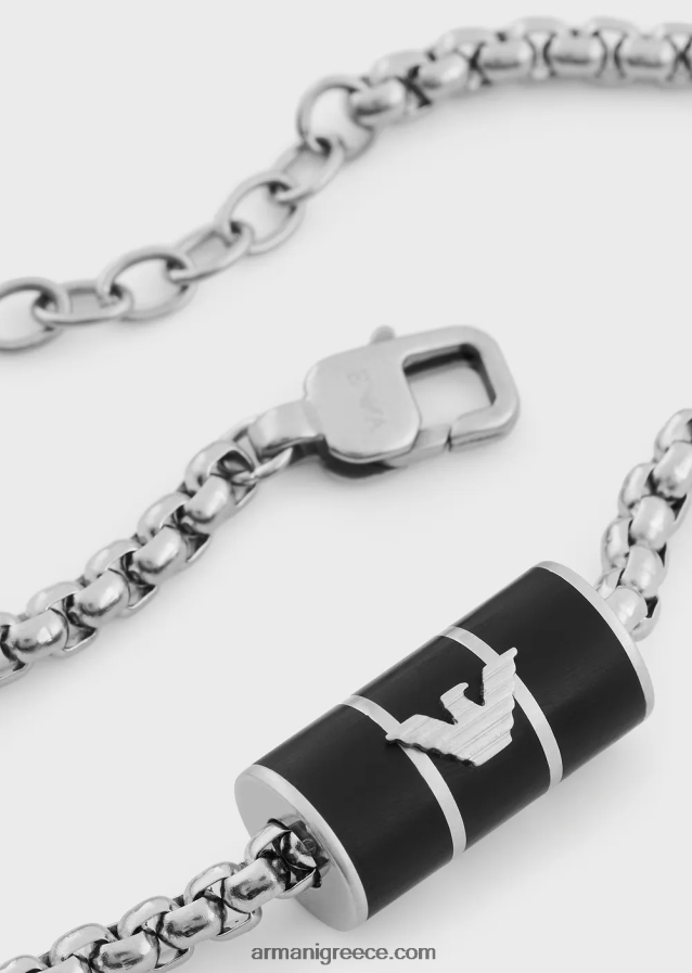 άνδρες Armani Βραχιόλι με αλυσίδα σε μαύρο ματ λάκα 4046R62096 μαύρος