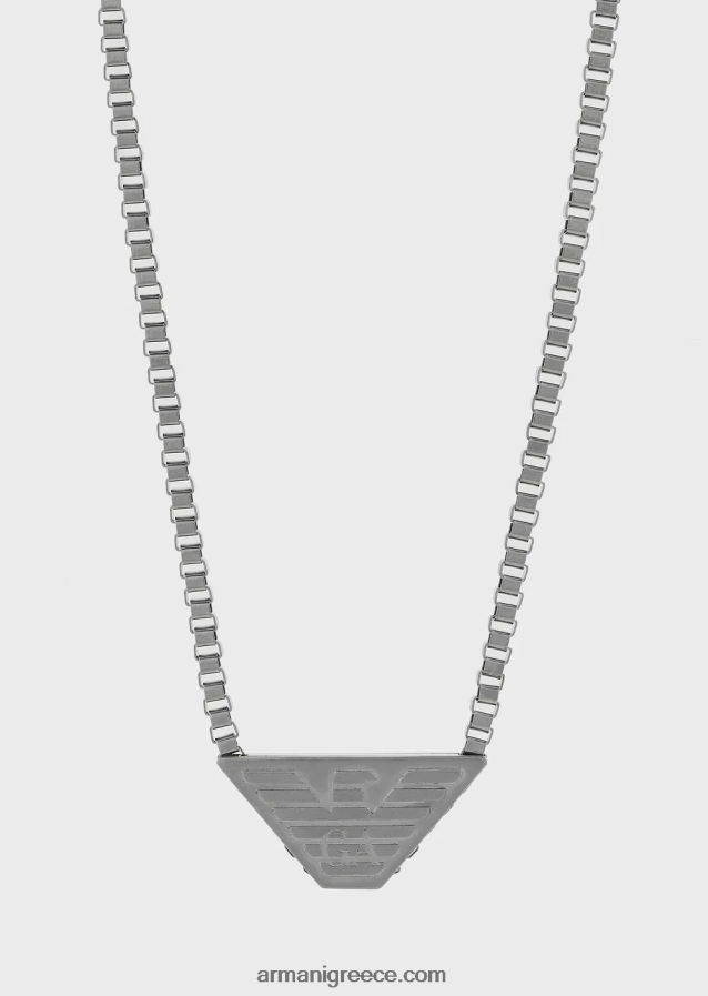 άνδρες Armani κολιέ από ανοξείδωτο ατσάλι 4046R62099 ασήμι
