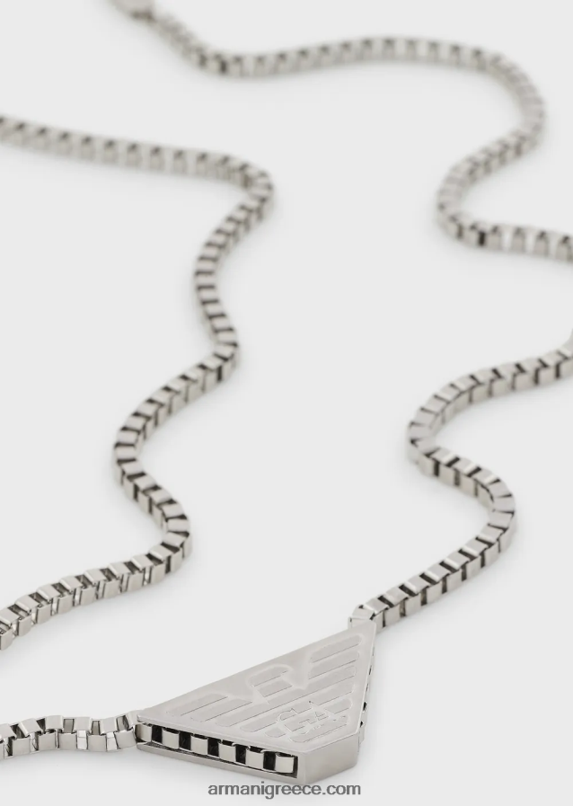 άνδρες Armani κολιέ από ανοξείδωτο ατσάλι 4046R62099 ασήμι