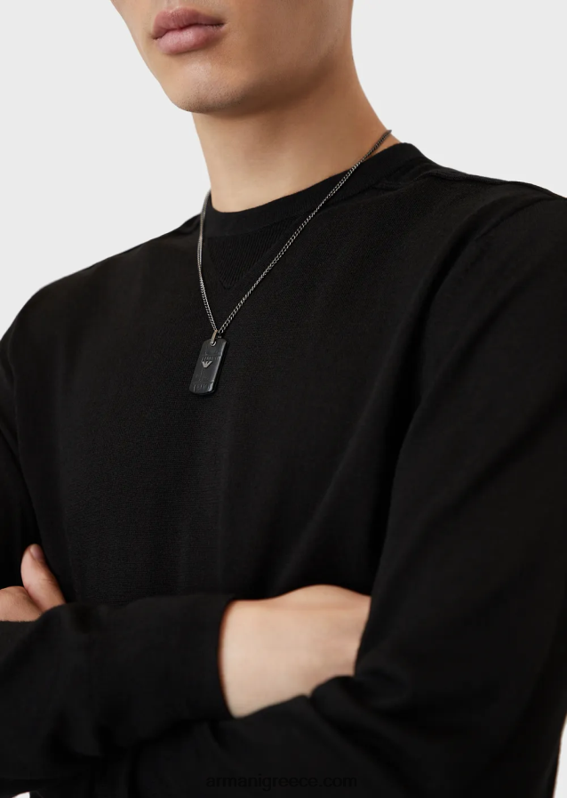 άνδρες Armani Κρεμαστό κολιέ από ανοξείδωτο ατσάλι σε μεταλλικό τόνο 4046R62107 ανθρακίτης