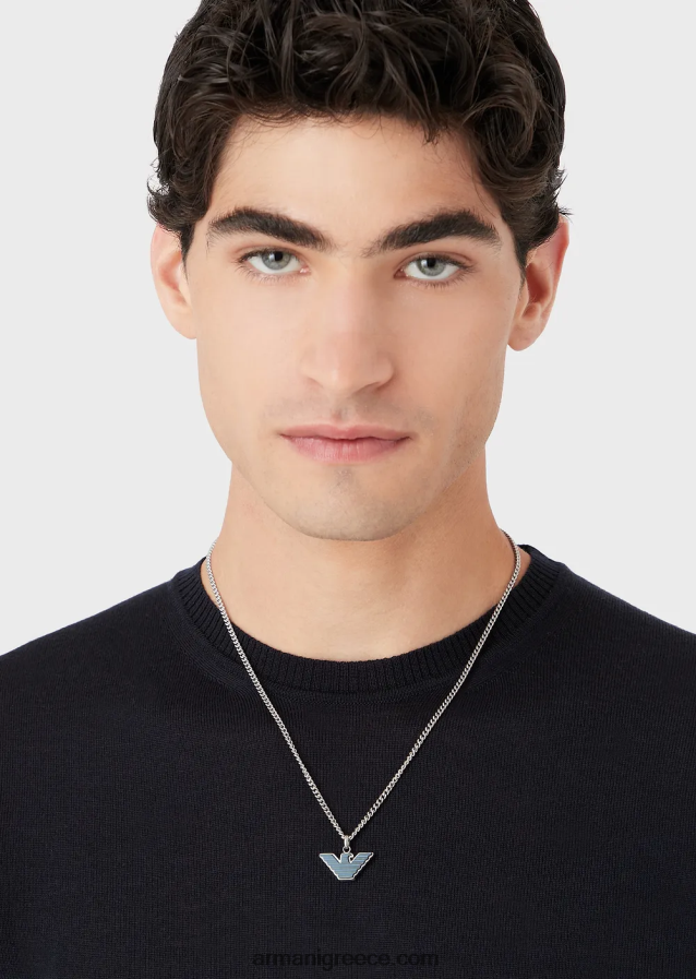 άνδρες Armani κολιέ από ανοξείδωτο ατσάλι 4046R62108 ασήμι