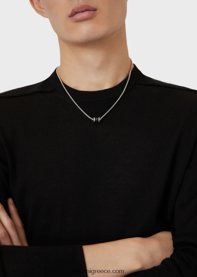 άνδρεςΚολιέ με αλυσίδα από ανοξείδωτο ατσάλι Emporio Armani 4046R62098 ασήμι