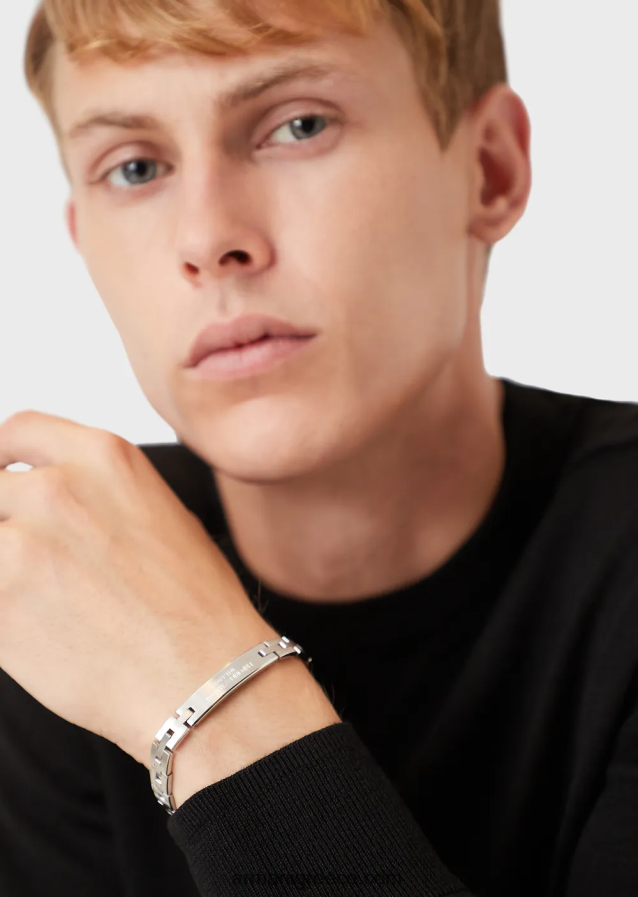 άνδρεςΒραχιόλι με αλυσίδα από ανοξείδωτο ατσάλι emporio armani 4046R62106 ασήμι