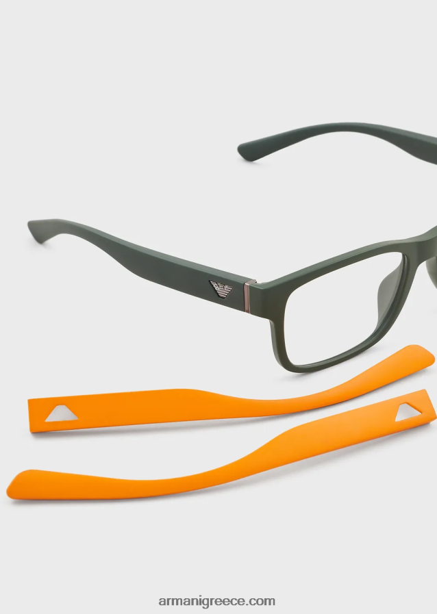 άνδρες Armani ορθογώνια ποτήρια με εναλλάξιμους κροτάφους 4046R62235