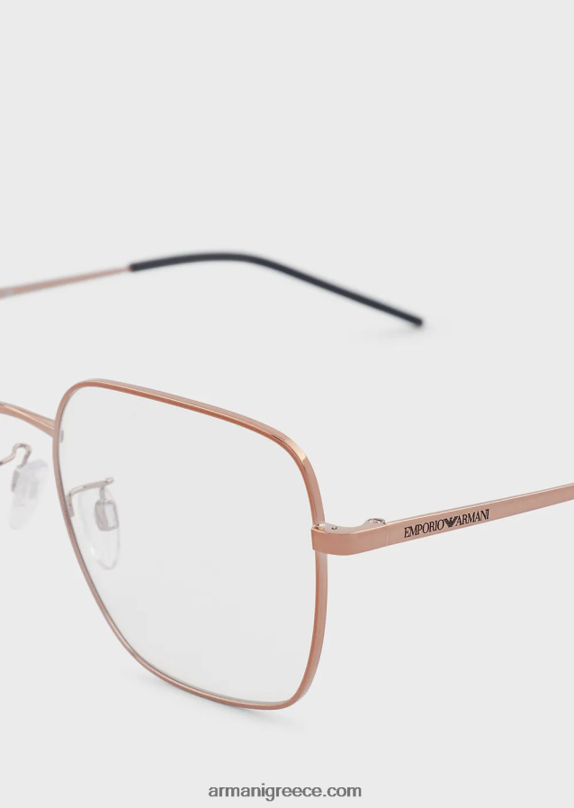 άνδρες Armani ορθογώνια γυαλιά unisex 4046R62243 ροζ χρυσός
