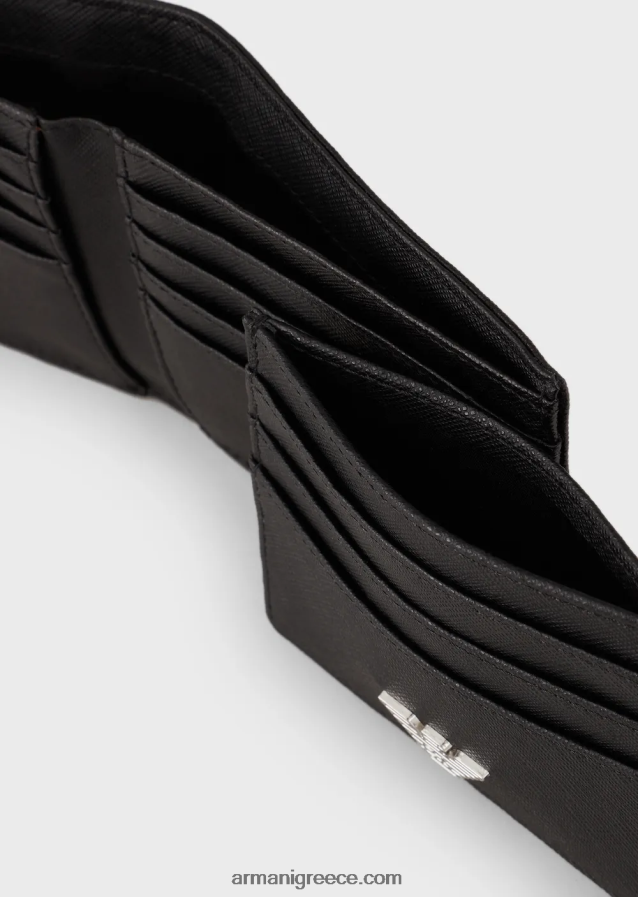 άνδρες Armani Κουτί δώρου από αναγεννημένο δέρμα με πιατέλα αετού 4046R62177 μαύρος