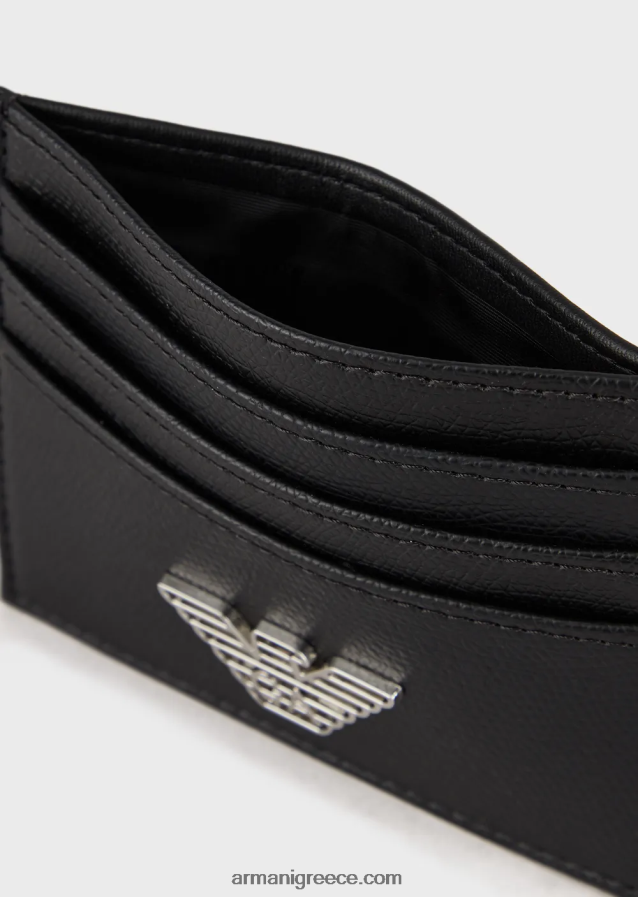 άνδρες Armani θήκη καρτών με πλακέτα αετού 4046R62181 μαύρος