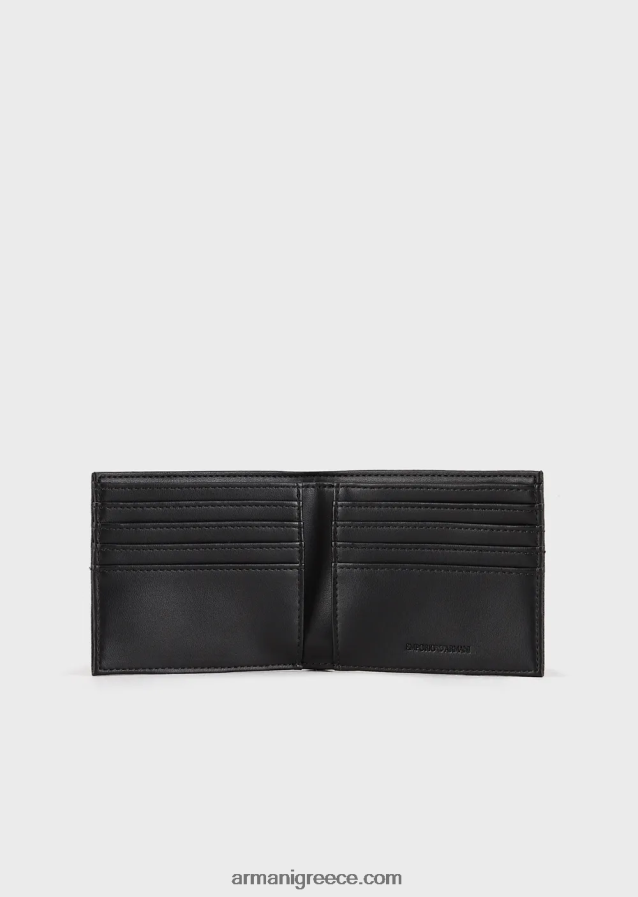 άνδρες Armani πορτοφόλι με πλακέτα αετού 4046R62182 μαύρος