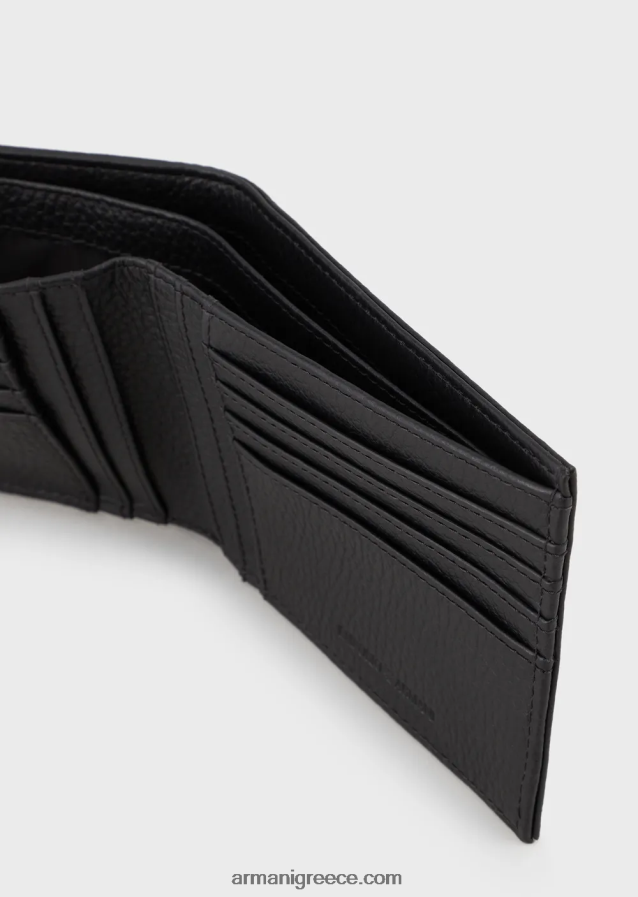άνδρες Armani κουτί δώρου με πορτοφόλι και μπρελόκ από δέρμα 4046R62190 μαύρος