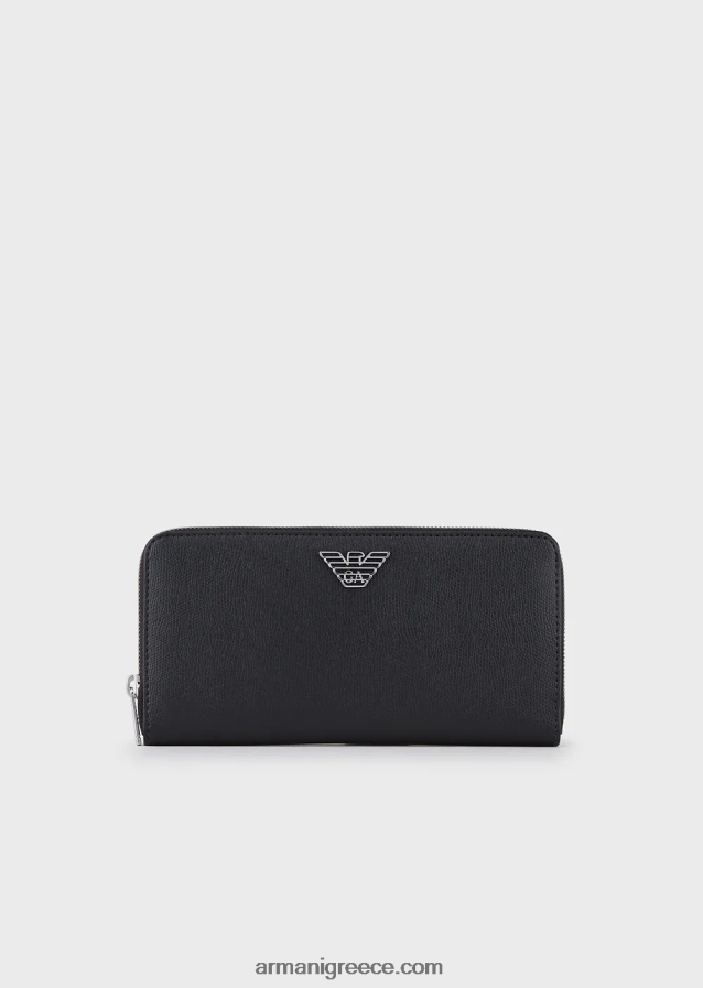 άνδρες Armani πορτοφόλι με φερμουάρ με πλάκα αετού 4046R62221