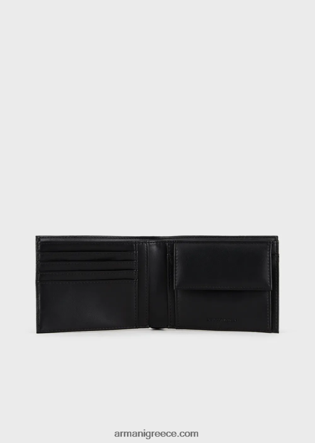 άνδρες Armani πορτοφόλι με πλακέτα αετού και τσαντάκι νομισμάτων 4046R62223