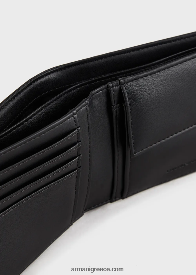 άνδρες Armani πορτοφόλι με πλακέτα αετού και τσαντάκι νομισμάτων 4046R62223