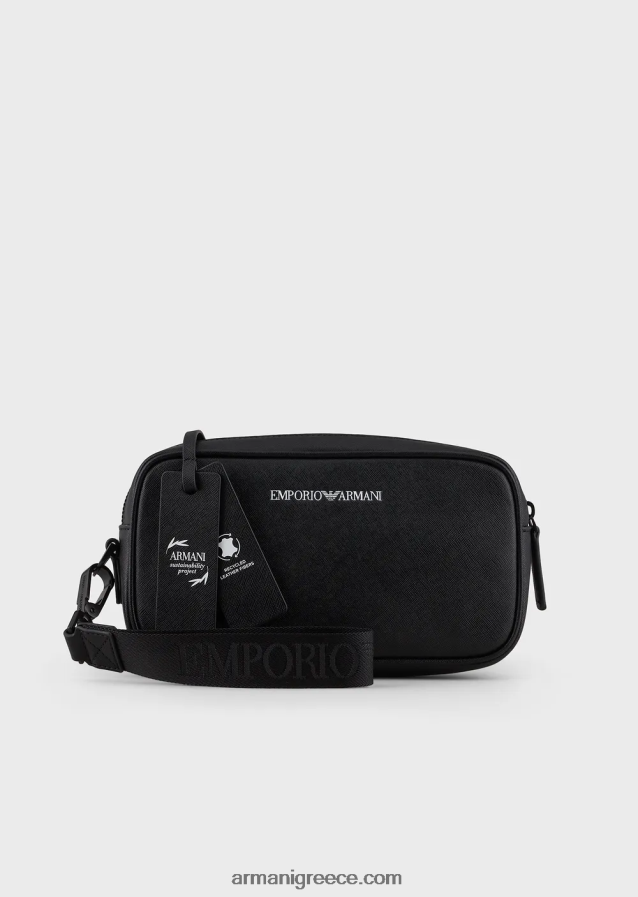 άνδρες Armani τσάντα ρούχων με στάμπα saffiano, αναγεννημένο δέρμα 4046R62208