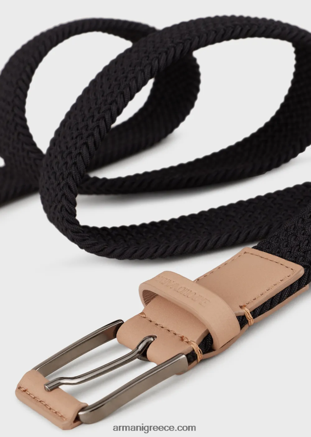 άνδρες Armani υφασμάτινη ζώνη 4046R62001 μαύρος