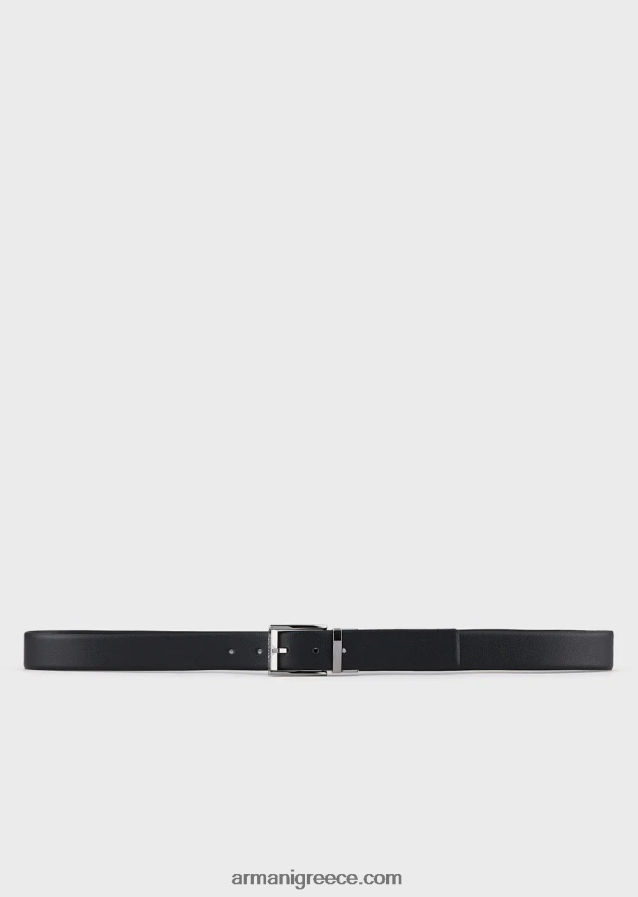 άνδρες Armani αναστρέψιμη ζώνη από εμπριμέ και λείο δέρμα 4046R62028 μαύρος