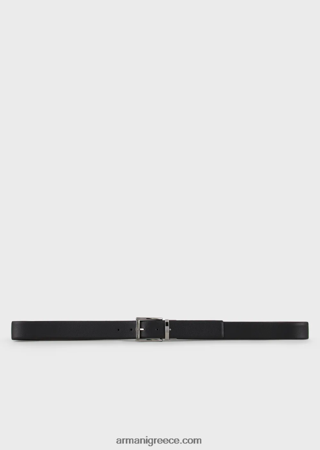 άνδρες Armani αναστρέψιμη ζώνη από εμπριμέ και λείο δέρμα 4046R62029 καφέ