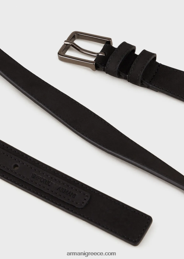 άνδρες Armani ζώνη nubuck 4046R62000 μαύρος
