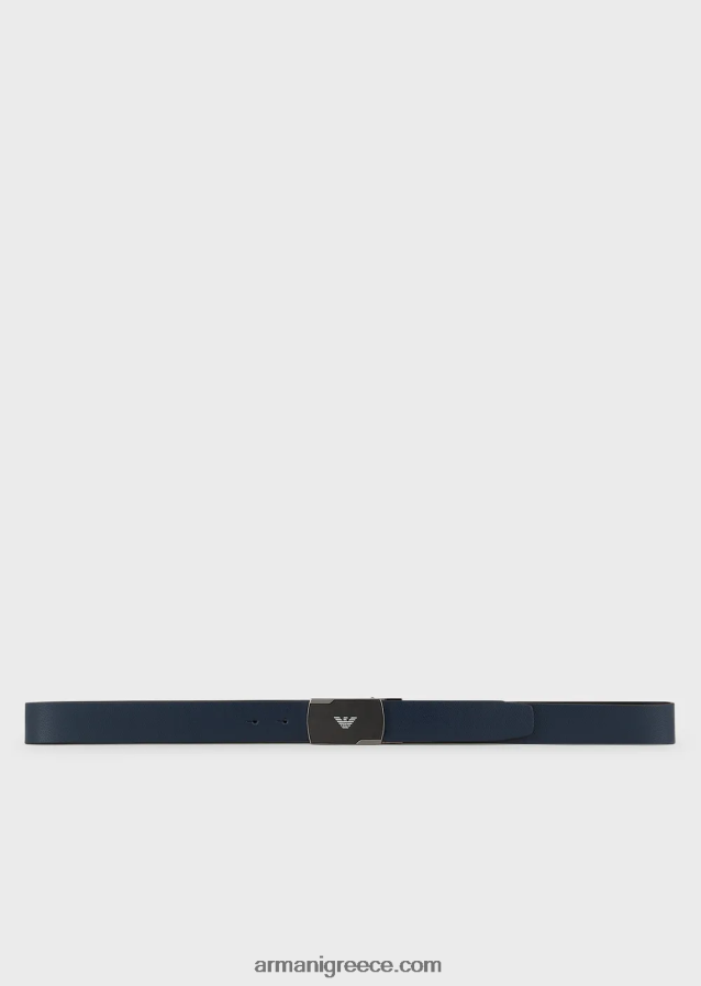 άνδρες Armani αναστρέψιμη ζώνη palmellato-δερμάτινη 4046R61998 μπλε