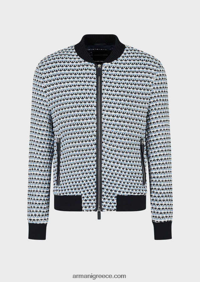 άνδρες Armani Μπλούζον από δέρμα νάπα από δέρμα αρνιού με υφαντό 3d εφέ 4046R61291