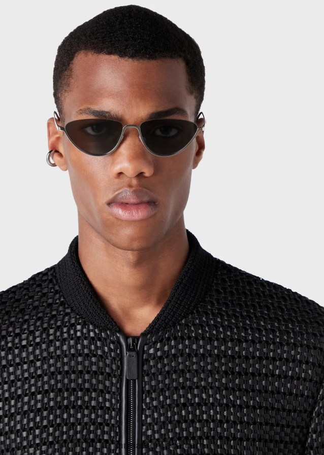 άνδρες Armani Μπλούζον από δέρμα νάπα από δέρμα αρνιού με υφαντό 3d εφέ 4046R61292