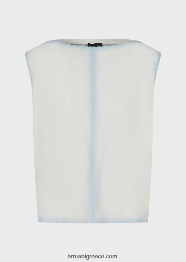 άνδρες Armani ελαφρύ σουέτ τοπ από δέρμα κατσίκας με χειροποίητο εφέ ντεγκραντέ 4046R61294 πάγος