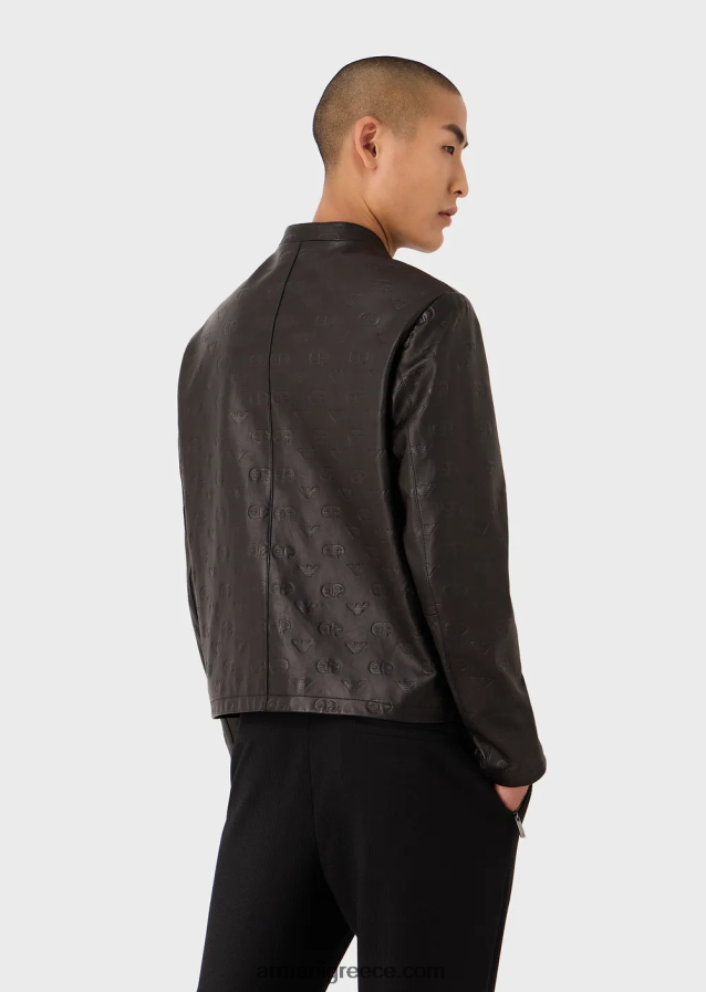 άνδρες Armani Σακάκι με φερμουάρ σε όλο το ανάγλυφο λογότυπο ea 4046R61288 μαύρος