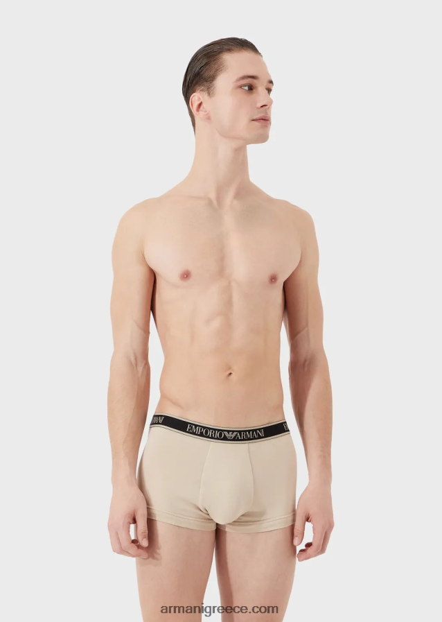 άνδρες Armani τριών σλιπ μποξεράκι με κορδόνι λογότυπο στη μέση 4046R61759 μαύρος