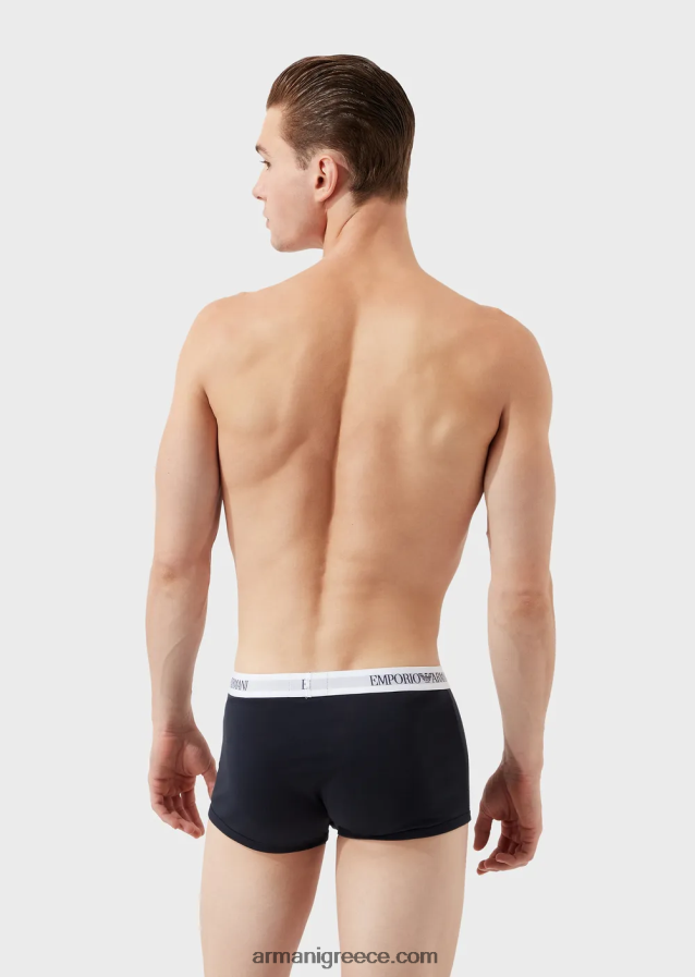 άνδρες Armani συσκευασίες τριών σλιπ μποξεράκι από καθαρό βαμβάκι 4046R61763 μπλε