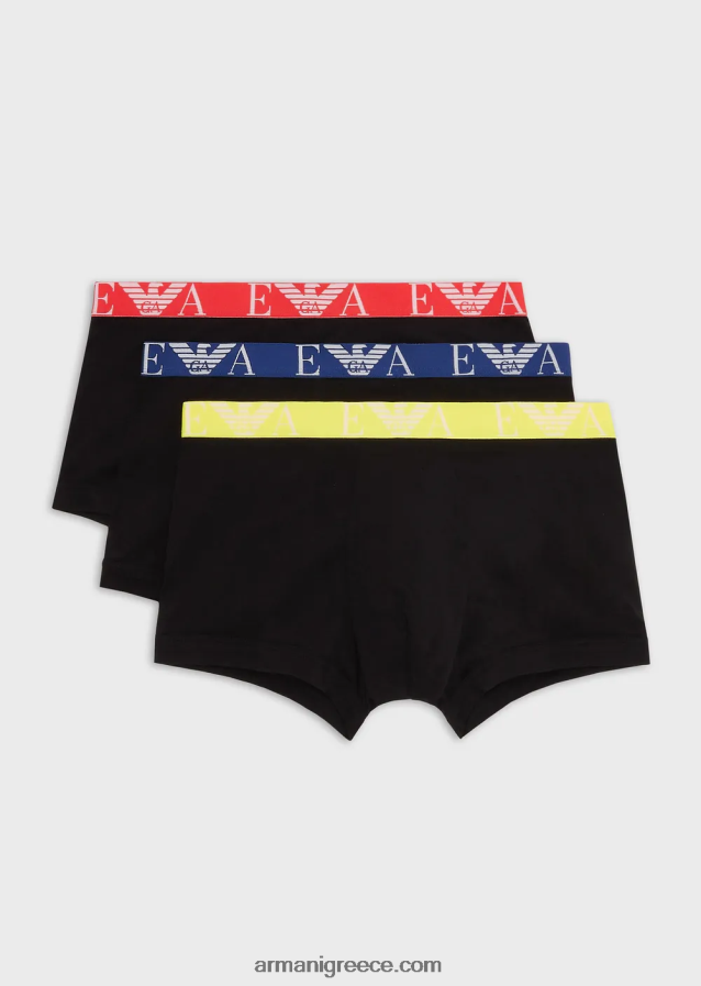 άνδρες Armani σλιπ μπόξερ με έντονο μονόγραμμα στη μέση 4046R61768 μαύρος