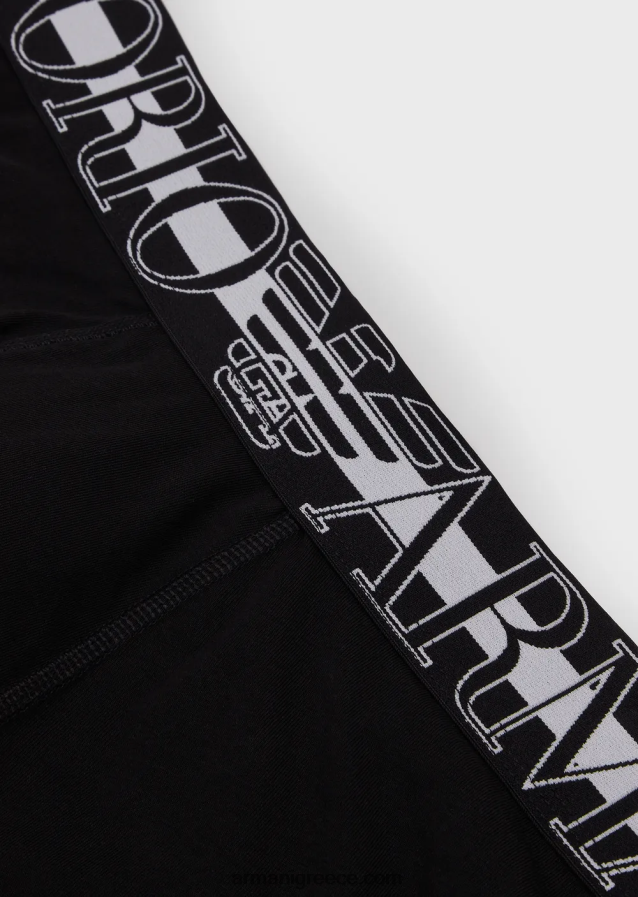 άνδρες Armani σλιπ μποξερ από οργανικό βαμβάκι με μεγάλο λογότυπο 4046R61772 μαύρος